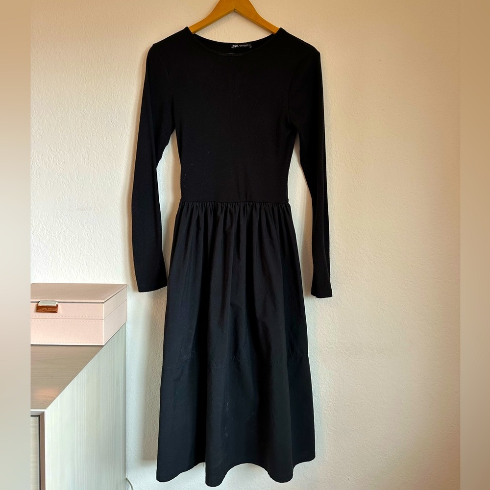 Black Zara dress with elastic waist